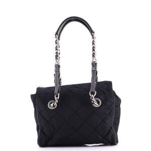 Prada Medium Convertible Chain Tote Quilted Tessuto